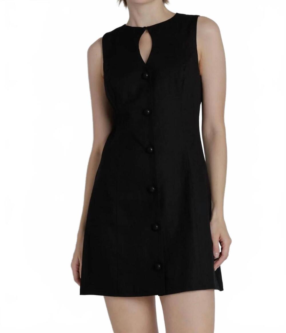 NEW AUREUM women's keyhole mini dress in black